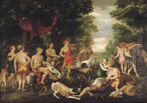 The hunting party of the goddess Diana by (studio of) Rubens, Peter Paul