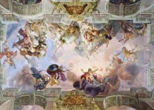Battle of the Gods and Giants by Johann Michael Rottmayr