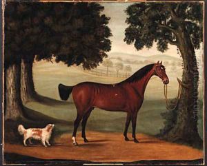 A Bay Horse and Spaniel in a Landscape