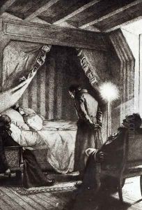 The Death of Emma Bovary from Madame Bovary by Gustave Flaubert, engraved by Carlo Chessa 1855-1925, 1906 by Richemont, Alfred Paul Marie