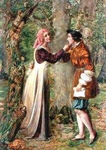 Celia Telling Rosalind that Orlando is in the Forest by Edward Rainford