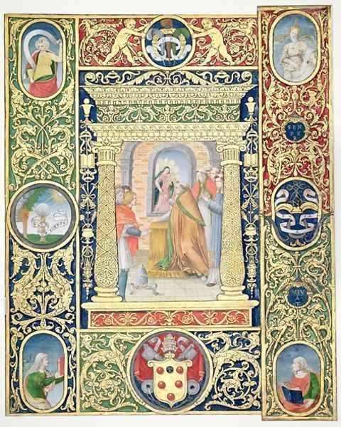 Marlay Cutting IT.35r The Vision of Pope Leo the Great and border fragments from a missal of Pope Clement VII, after 1523 - view 1
