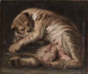 Tigress and cubs, mid-17th century by (follower of) Rubens, Peter Paul