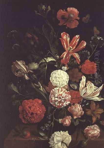 A Still Life of flowers in a glass vase - view 1