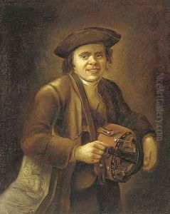 A hurdy-gurdy player