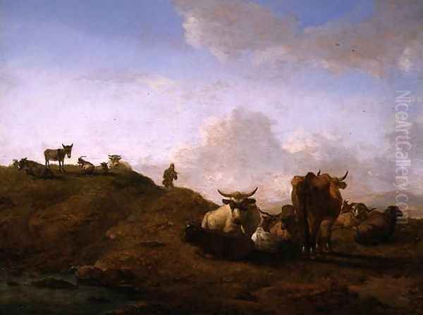 Cattle and Sheep in a Landscape - view 1