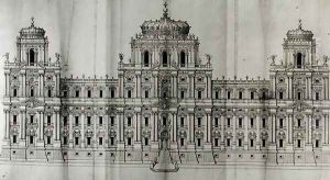 Project for the east facade of the Louvre, from Recueil du Louvre volume I fol. 10, 1664 by Carlo Rainaldi
