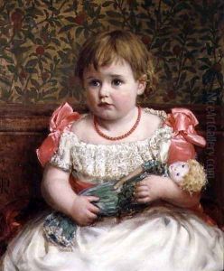 Portrait of a Little Girl with Her Doll by Henry Robert Robertson