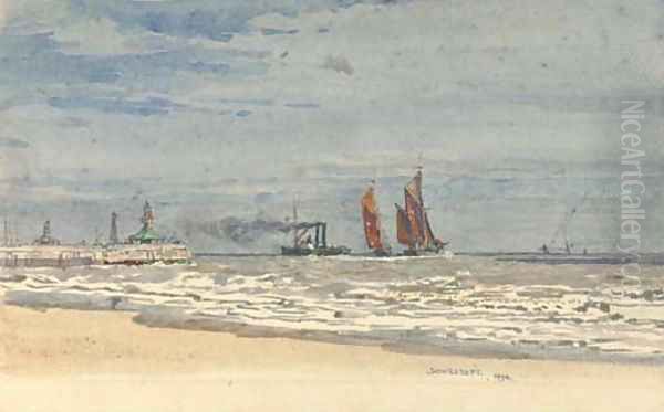 Shipping off the pier at Lowestoft - view 1