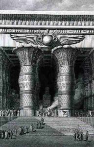 The Restoration of a Large Egyptian Temple, engraved by Pierre Nicolas Ransonette 1745-1810 from Volume III of Voyage Pittoresque, published by Letronne, Paris, 1799 2