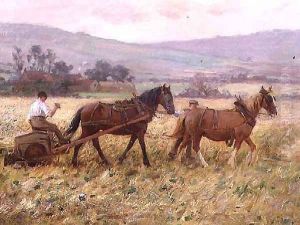 The Harvesting Team by Ernest Higgins Rigg
