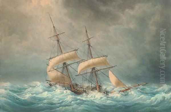 The Francois-Georges reefed down in heavy seas - view 1
