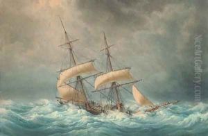 The Francois-Georges reefed down in heavy seas by Francois Geoffroy Roux
