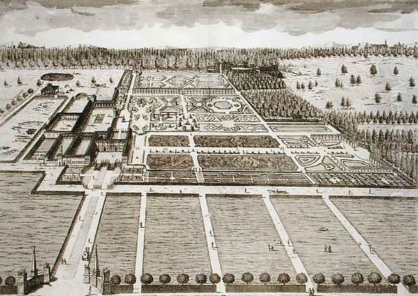 The Palace and Gardens, from Delights of the Villa Castellazzo by Domenico Felice Leonardi, published 1743 - view 1