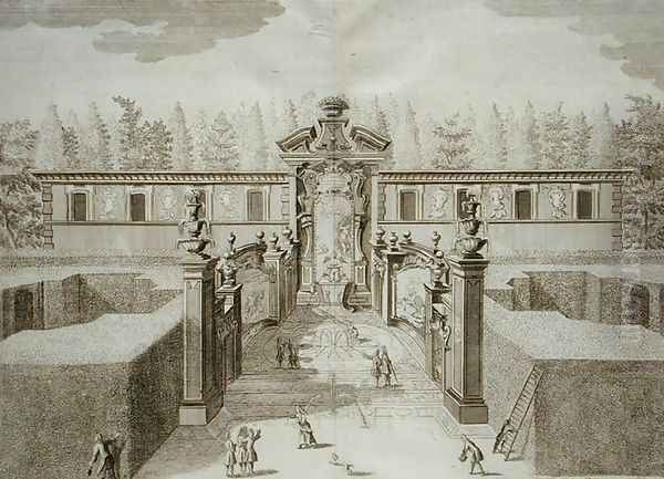 Theatre of Andromeda, from Delights of the Villa Castellazzo, by Domenico Felice Leonardi, published 1743 - view 1