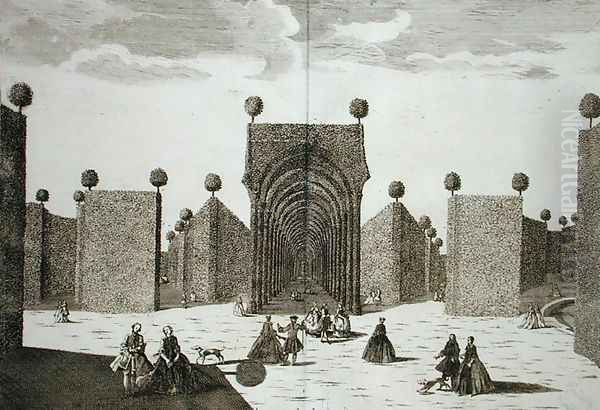 The Topiary Gardens, from Delights of the Villa Castellazzo, by Domenico Felice Leonardi, published 1743 - view 1