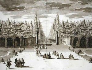 Theatre on the Surprise Terrace, from 'Delights of the Villa Castellazzo by Domenico Felice Leonardi, published 1743 by Marc'Antonio dal Re