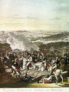 Flight of Napoleon I 1769-1821 Battle of Waterloo, 18th June 1815, 1816 by Johann Lorenz Rugendas