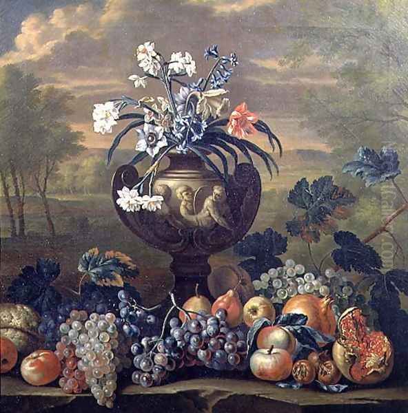 Still Life of Fruit and Flowers in an Urn - view 1