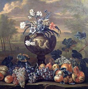 Still Life of Fruit and Flowers in an Urn