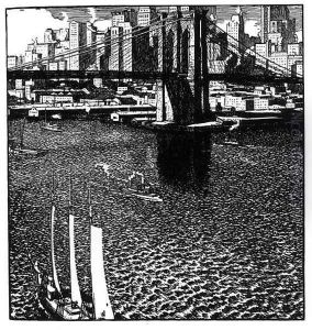 Brooklyn Bridge, 1914 by Rudolph Rusicka
