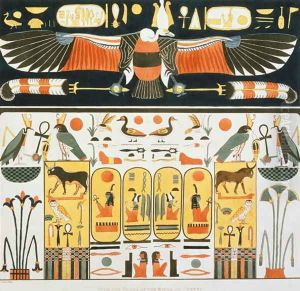 Mural from the Tombs of the Kings of Thebes, discovered by G. Belzoni, plate 2 from Plates Illustrative of the Researches in Egypt and Nubia, engraved by Charles Hullmandel 1789-1850 1820-22 by Ricci, J.