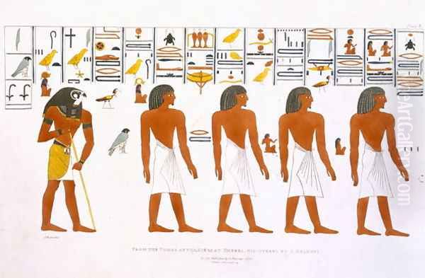 Murals from the Tombs of the Kings at Thebes, discovered by G. Belzoni, plate 6 from Plates Illustrative of the Researches in Egypt and Nubia, engraved by Charles Hullmandel 1789-1850 1820-22 - view 1