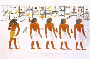 Murals from the Tombs of the Kings at Thebes, discovered by G. Belzoni, plate 6 from Plates Illustrative of the Researches in Egypt and Nubia, engraved by Charles Hullmandel 1789-1850 1820-22 by Ricci, J.