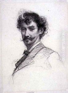 Portrait of James Abbott McNeill Whistler 1834-1903 by Paul Adolphe Rajon