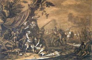 Military Surgeon of the Battlefield during the Spanish War of Succession, 1707, engraved by Christian Rugendas 1708-81 c.1740 by Rugendas, Georg Philipp I
