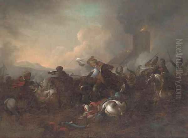 A cavalry skirmish between Christians and Turks - view 1