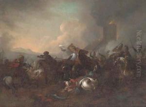 A cavalry skirmish between Christians and Turks