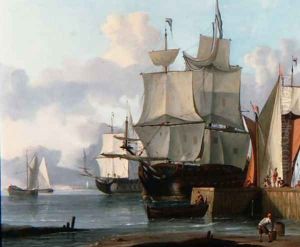 Dutch Men oWar Moored to a Quayside