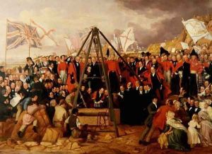 Laying the Foundation Stone of the Victoria Harbour, Jersey, 1841