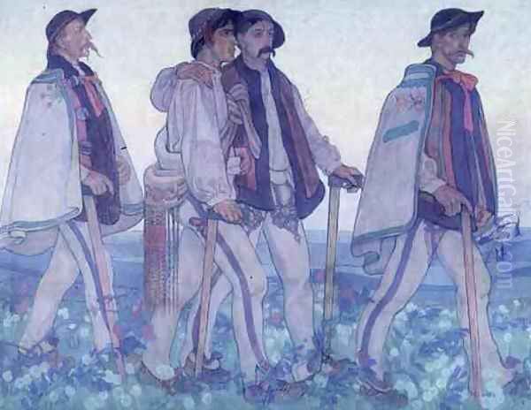 Procession of Polish Highlanders, c.1910 - view 1