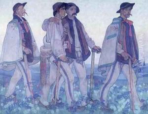 Procession of Polish Highlanders, c.1910 by Jan Rembowski