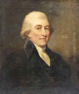 Portrait of Mr. Elisdan, bust-length, in a black coat and white cravat