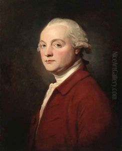 Portrait of a Gentleman said to be John Kenwick, half length, wearing a red jacket