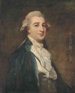 Portrait of a gentleman, bust-length, in a blue jacket and white cravat Portrait of a gentleman, bust-length, in a blue jacket and white cravat