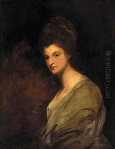 Portrait of a lady, half-length, in a white dress