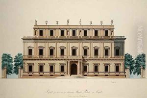 Design for the front facade of the Town Hall in Kassel by Julius Eugen Ruhl