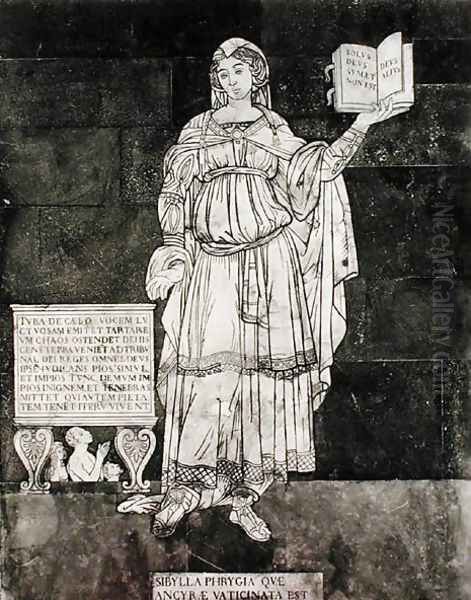 Paving detail depicting the Phrygian Sibyl - view 1