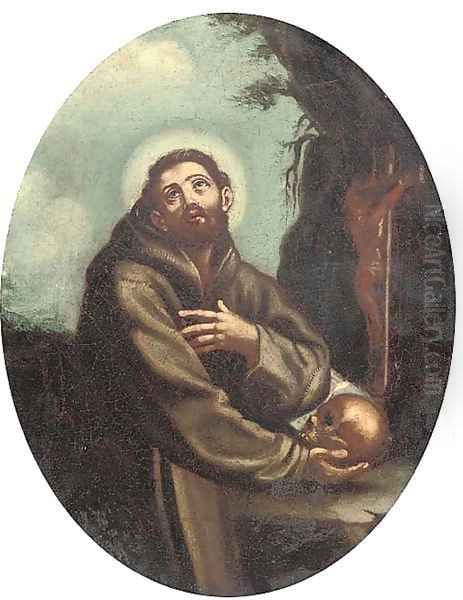 St. Francis holding a skull - view 1