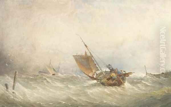 A fishing smack in high seas - view 1