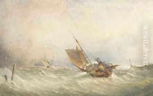 A fishing smack in high seas