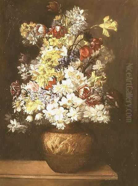 Still Life of Spring Flowers in a Classical Urn - view 1