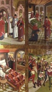 Scenes from the Life of St. Nicholas from the Inner Section of the Left Exterior Wing of the Former Main Altar in St. Nicholass Church, 1481 by Hermen Rode
