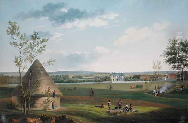 The Chateau dEtry and the Park Occupied by Cossacks in 1814 - view 1
