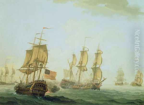 Naval Engagement between a British East Indiaman and a French Warship, 1781 - view 1