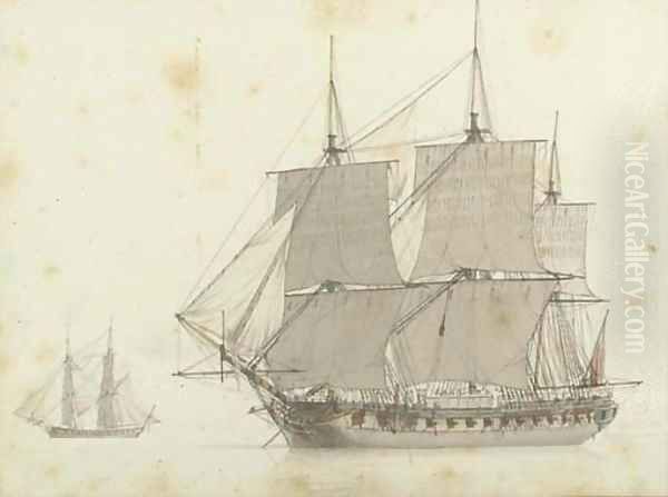 H.M.S. Trusty of 50 guns - view 1